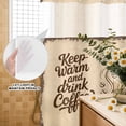thumbnail image 3 of No Hook Shower Curtain, Vintage Coffee Shower Curtains for Bathroom with See Through Top Window, Farmhouse Coffee Beans Drinking Waterproof & Washable Bath Curtain Narrow 54"x78", 3 of 9