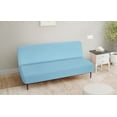 thumbnail image 2 of AllWays Plaza Futon Sofa Bed Cover - Stretchable Futon Mattress Cover Full Size, Super Soft Armless Sofa Cover with Elastic Bottom, Knitted Fabric Furniture Protector, Machine Washable - Sky Blue, 2 of 15