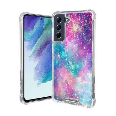 ANJ  Slim Shockproof Hybrid Case   Tempered Glass Cover for Samsung Galaxy S21 FE 5G - Dream Galaxy