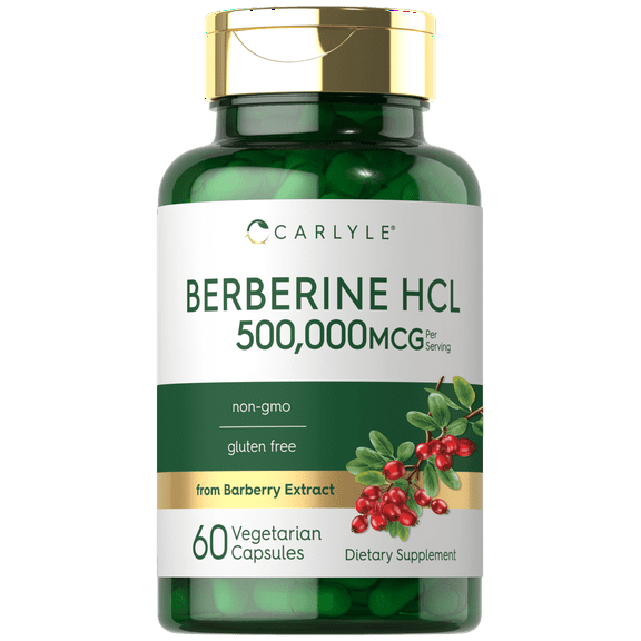 Berberine Supplement 500,000mcg | 60 Capsules | For Men and Women | by Carlyle