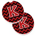 thumbnail image 1 of Juego de 2 Posavasos Caroline's Treasures Letter K Chevron Negro y Rojo CJ1047-KCARC, 1 of 1