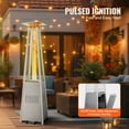 thumbnail image 6 of VEVOR Patio Heater for Outdoor Use, 48000BTU Pyramid Propane Heater w/Wheels, Quartz Glass Tube Outdoor Patio Flame Heater for Patio, Party, Backyard, Garden, Decoration, Silver, 6 of 9