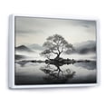 thumbnail image 2 of Designart "Tree Monochrome Ink euphony II" Floral Floater Framed Wall Decor, 2 of 7
