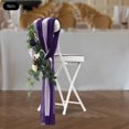 thumbnail image 2 of Purple Bohemian Chair Decor Kit, 23.6in Rose Bouquets with Ribbons, Washable Fabric for Wedding Party, 2 of 19