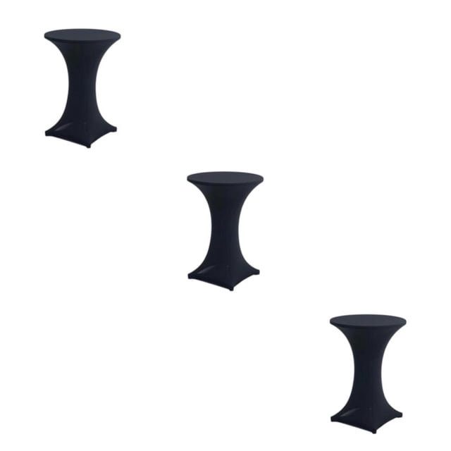 Wweixi Versatile Elastic Cocktail Table Set Fitting For Any Occasion Environmentally Friendly Polyester black 3Set