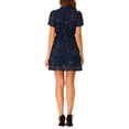 thumbnail image 3 of Allegra K Women's Turndown Collar Short Sleeve A-Line Floral Shirt Dress, 3 of 6