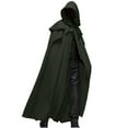 thumbnail image 2 of Lilgiuy Men Patchwork Hooded Casual Party Retro Gothic Long Cloak Stage Outfit for Home Leisure, 2 of 5