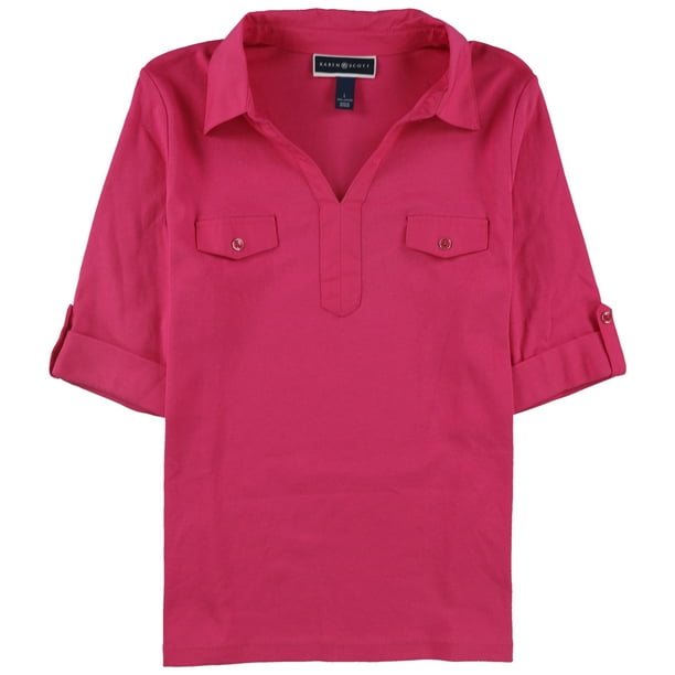 Karen Scott Blusa con cuello para mujer rosa grande Karen Scott Pull over Walmart en linea