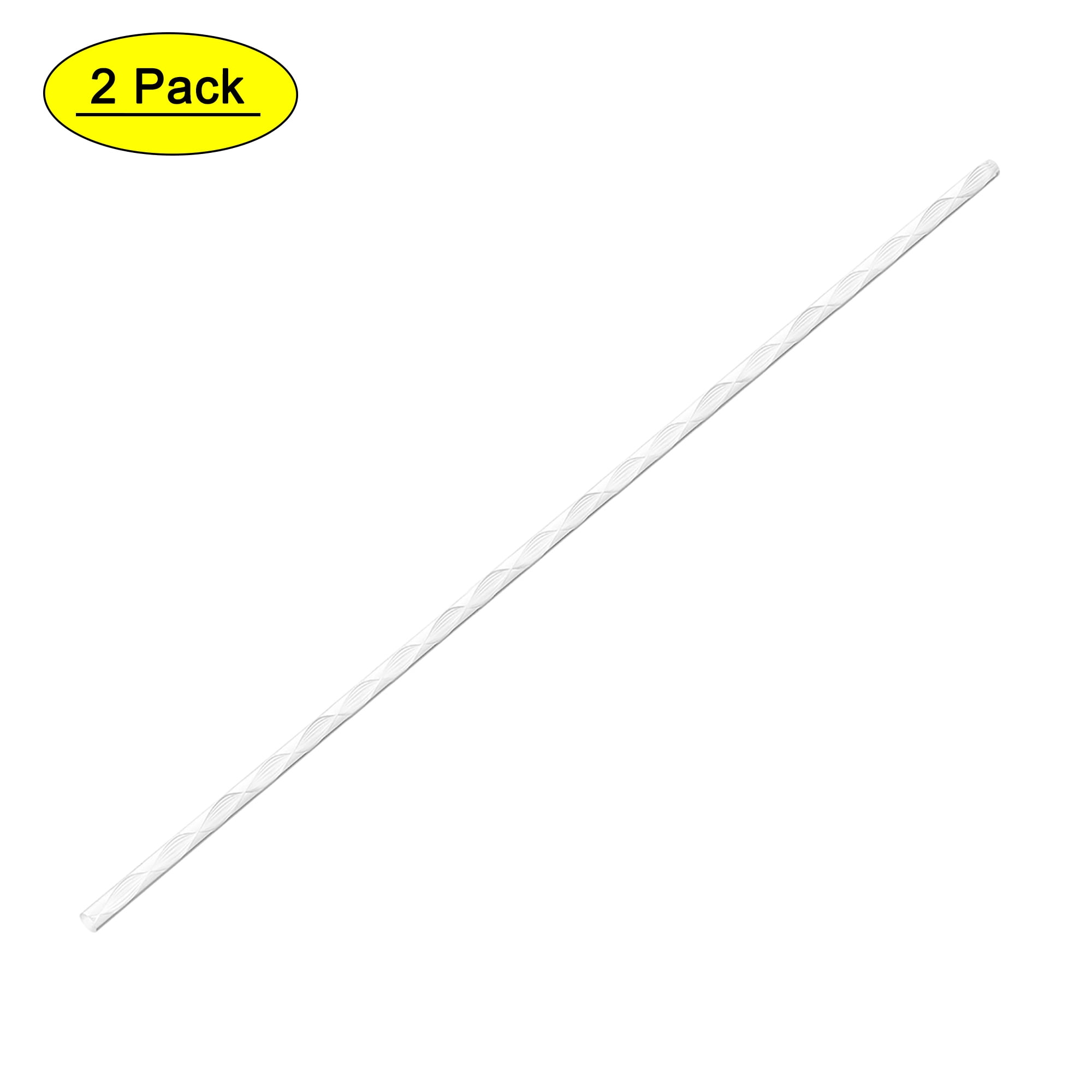 Unique Bargains 19.67' x 0.31' Transparent White Spiral Line Solid Acrylic Round Rod PMMA Bar 2pcs