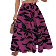 thumbnail image 2 of LYMAYTER Women Print Maxi Skirt Casual Print A-Line Long Skirt Summer Tiered High Waisted Skirts S-XL, 2 of 8