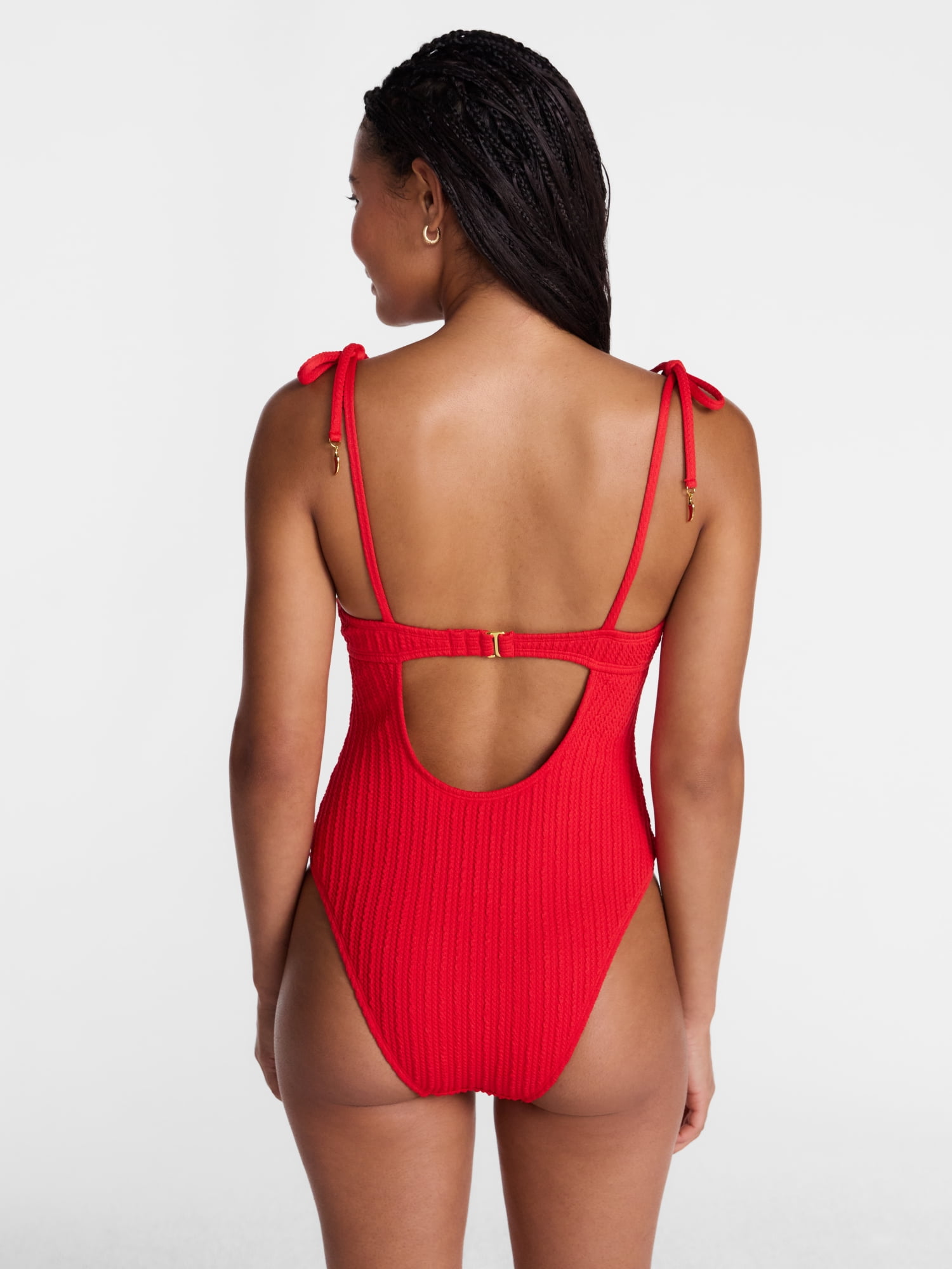No Boundaries Ribbed Underwire One Piece Swimsuit, Women's XXS-XXL