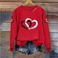 thumbnail image 6 of BLTIBY Valentine Shirts for Women Love Heart Sweater Casual Crewneck Long Sleeve Pullover Sweatshirts Blouse Valentines the Day Tops Red XXL, 6 of 6