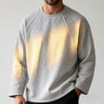 thumbnail image 4 of XRoczxe Men's Crewneck Sweatshirt with Raglan Sleeves, Soft Cotton Blend Pullover Top for Casual Daily Wear, Lightweight Long Sleeve Shirt in Solid Colors for Fall and Winter Layering, 4 of 5