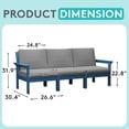thumbnail image 4 of FUNDAZE Oversized HDPE Patio Furniture Sets, 3-Seater Outdoor Conversation Set | For Patio, Poolside, Backyard Use, Navy Frame with Gray Cushion, 4 of 7