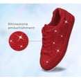 thumbnail image 3 of LUCKY STEP Rhinestone Fashion Glitter Sneakers Shiny Platform Shoes,Red Rhinestone,Womens, 3 of 12
