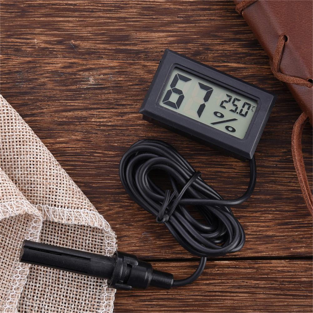LCD Thermometer Hygrometer Humidity Temperature Meter Indoor K Type Probe New 