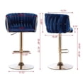 thumbnail image 2 of Set of 2 Bar Stools,with Chrome Footrest and Base Swivel Height Adjustable Mechanical Lifting Velvet + Golden Leg Simple Bar Stoo,Navy, 2 of 9