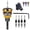 Gold, variant on Two-Flute Counterbore with Depth Stop, Countersink Drill Bit Set, 4PCS Four-Flute Tapered Drill Bits and Adjustable Depth Stop Collar, for Wood, Plastic, Woodworking (Blue)