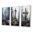 thumbnail image 3 of Designart "Sacred Solace Religious Cross wall art III" Christianism Framed Wall Art Set Of 3 - Red Christianism Frame Gallery Wall Set For Home Decor, 3 of 7