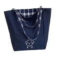 thumbnail image 4 of Bolso tote para mujer, multiusos, reutilizable, para guardar cosas, ideal para viajes, gimnasio o trabajo. Azul, 4 of 9