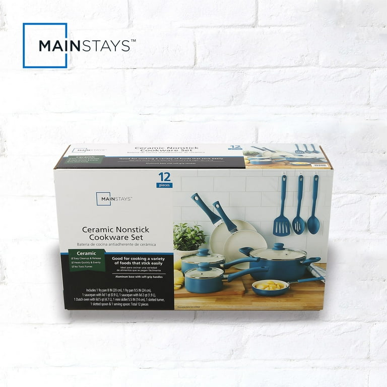 Free Shipping! Mainstays 12 Piece Ceramic Nonstick Aluminum