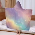 thumbnail image 5 of Colorful Tie Dye Nebula Pattern Hooded Bath Towel，60"x35" for Ages 3 To 12 Kids, Quick Dry Lightweight Soft Microfiber Hood Beach Towel Cover Up for Kids, 5 of 7