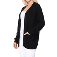 thumbnail image 2 of YEMAK Women's Long Sleeve Chunky Waffle Knit Open Front Sweater Cardigan HK8246-BLACK-ML, 2 of 4