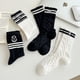 thumbnail image 2 of Nuevos calcetines para niños bordados en blanco y negro calcetines femeninos antibacterianos y desodorantes Academia de algodón para mujeres (4 pares), 2 of 5