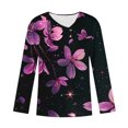 thumbnail image 2 of Juslio Womens Blouses Long Sleeve Button Tops V Neck Casual Blouses Pink S, 2 of 5