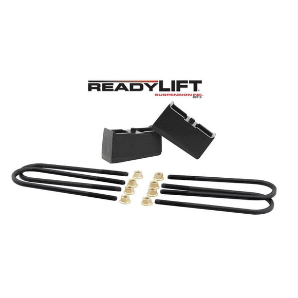 ReadyLIFT Leaf Spring Block Kit 66-3003 Block Kit; 3 Inch Block; Cast Iron; Includes 2 Rear Blocks/4 U-Bolts and Hardware