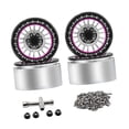 thumbnail image 2 of figatia 4 Pcs Jantes de Roue RC Crawler 1/10 Pcs de Rechange en Alliage d'Aluminium pour SCX10 H8H Argent, 2 of 9