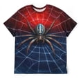 thumbnail image 2 of LAOLIUSN Men’s Graphic T-Shirt Spider Web Print, All Over Spider Pattern Tee, Short Sleeve Crewneck,Sizes S-4XL, 2 of 6