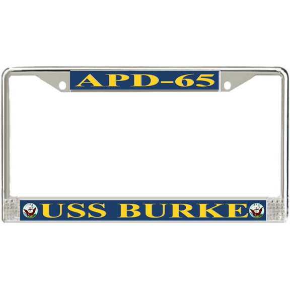 USS Burke APD-65 License Plate Frame