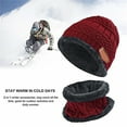 thumbnail image 7 of FADAACAI Hat Scarf Gloves Set Winter Knitted Hat Neck Driving Gloves Unisex Red One Size Clearance！, 7 of 7