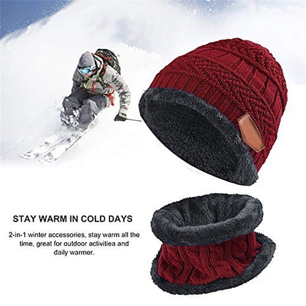 3 Pack Winter Beanie Double Layer Plush Lined Knit Hat for Cold Weather Amazon.com: 3 in 1 Beanie Hat for Women, Womens Balaclava  main image 3