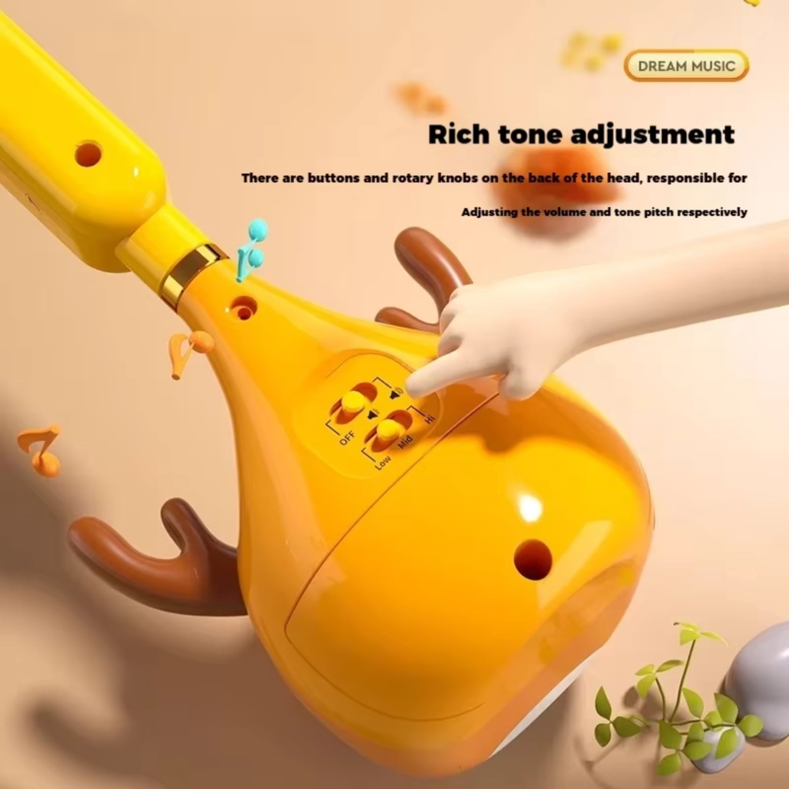 Otamatone Electronic Musical Instrument Synthesizer, Portable Tadpole Piano with 3 Pitches, STEM Music Toy for Kids