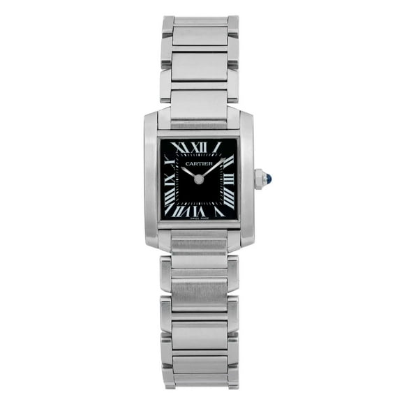 Pre-Owned Cartier Tank Francaise 20mm Black Dial Steel Ladies Quartz Watch W51026Q3