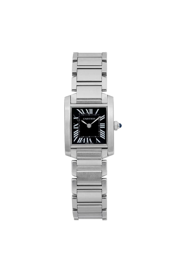 Pre-Owned Cartier Tank Francaise 20mm Black Dial Steel Ladies Quartz Watch W51026Q3
