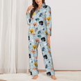 thumbnail image 2 of KLL Elephant Tree Print Women's Long Sleeve Pajamas with Pants Sleepwear Loungewear 2 Set-Medium, 2 of 7