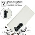 thumbnail image 6 of SaniMore for Samsung Galaxy Z Fold 5 Buisness Case, Zipper Purse [Card Holders] Magnetic Clasp Kickstand Wrist/Crossbody Chain Lanyard PU Leather Wear-resistant Full Protective Wallet Shell, White, 6 of 9