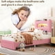 thumbnail image 1 of QinaQin Cama individual tapizada en terciopelo con cabecera LED, 2 niveles de almacenamiento, estación de carga y cajón, ideal para niñas o niños, no requiere box spring, 1 of 9