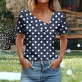 thumbnail image 2 of SWSTBBY Summer Tops for Women,Womens Tops,Women's Short Sleeved Shirt With Checkered Printed Button Casual T-shirt Top, 2 of 5