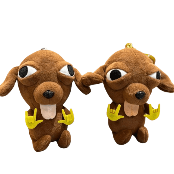 Chihuahua Stuffed Animal Keychain, 2-Pack Soft Bag Charm, Funny Ugly Plush Pendant