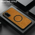 thumbnail image 3 of for Samsung Galaxy S20 Plus PU Leather Case, Vintage Compatible with MagSafe and Wireless Charging Slim Fit-Drop Scratch Resistant Support Magnetic Car Mount Case Cover for Galaxy S20 Plus, Brown, 3 of 9