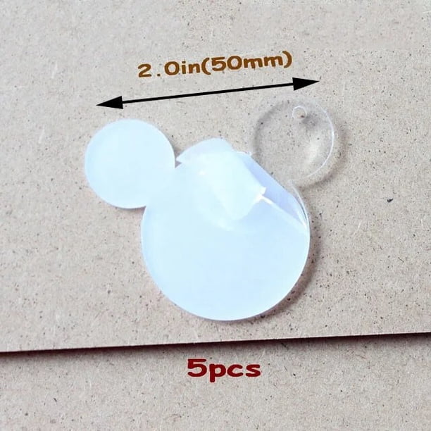 Llaveros acrílicos en blanco de 25mm/1,5 "/2"/3 ", cabeza de ratón transparente, llavero acrílico cortado con láser personalizado, AC1058