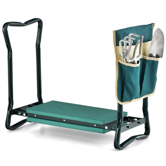 H> Garden Kneeler and Seat, Foldable Garden Stool Heavy Duty Gardening Bench for Kneeling and Sitting to Prevent Knee & Back Pain, Great Gardening Gifts for Women with 1 Pouch
