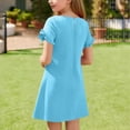 thumbnail image 4 of BRGZLK Dress For Girls, Frock,Solid Color, Summer Round Neck, Short Sleeved Lace Dress, Medium Size, Children With Pockets, Casual and Comfortable Dress, 4 of 6