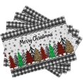 thumbnail image 2 of Christmas Placemats Set of 4, 12x18 Inch Xmas Tree Buffalo Plaid Washable Cotton Linen Table Place Mats Rectangler for Farmhouse Seasonal Winter Holiday Dinner Party Decor, 2 of 8