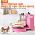thumbnail image 2 of VEVOR Cake Decorating Machine, Cake Cream Spreading Coating Smearing Machine, Low Noise Cake Frosting Machine, Turntable with Adjustable Scraper, for 4" to 16" Cake, 25-320RPM Rotating Speed, Pink, 2 of 9