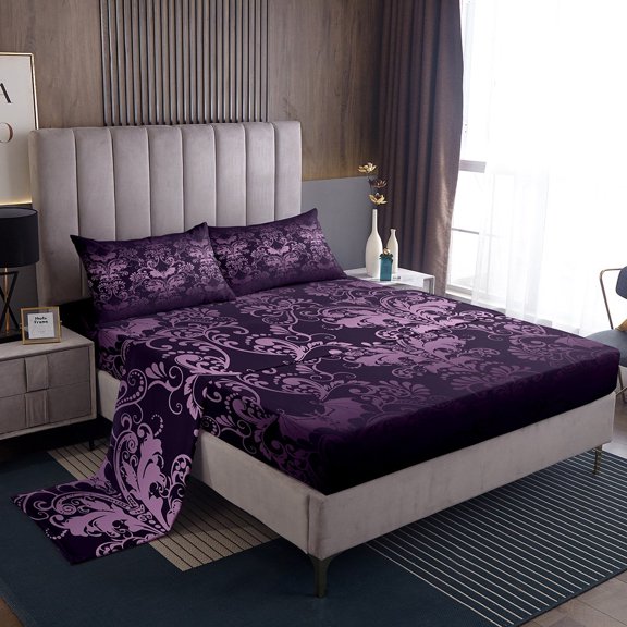 Adults Damask Gothic Sheet Set Antique Victorian Bed Sheets Set Twin